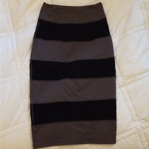 Lululemon Skirt Yoga Over Striped Midi Luon Skirt | Color Black/White | Size: 8